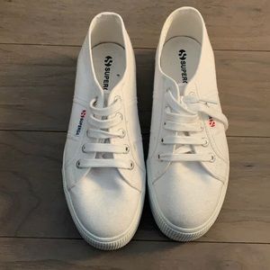 Superga white shoes